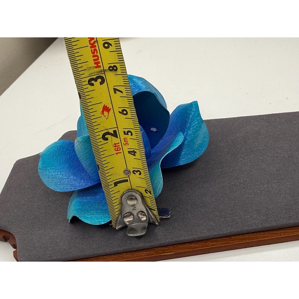 Vintage Sculptural Blue Ombre Metal Flower Statement Brooch Large Floral Pin - Picture 10 of 11